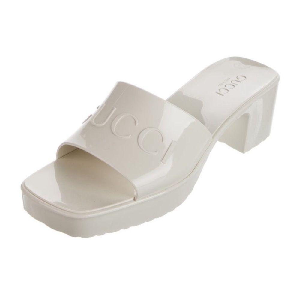 Gucci White Heeled Sandals